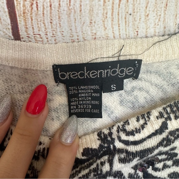 Vintage Rabbit Hair & Lambs Wool Sequin Sweater - Picture 3 of 5